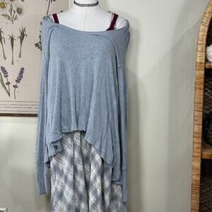 We Free People Oversized Slouchy Thermal Top Grunge Gloomy Coquette Skater S
